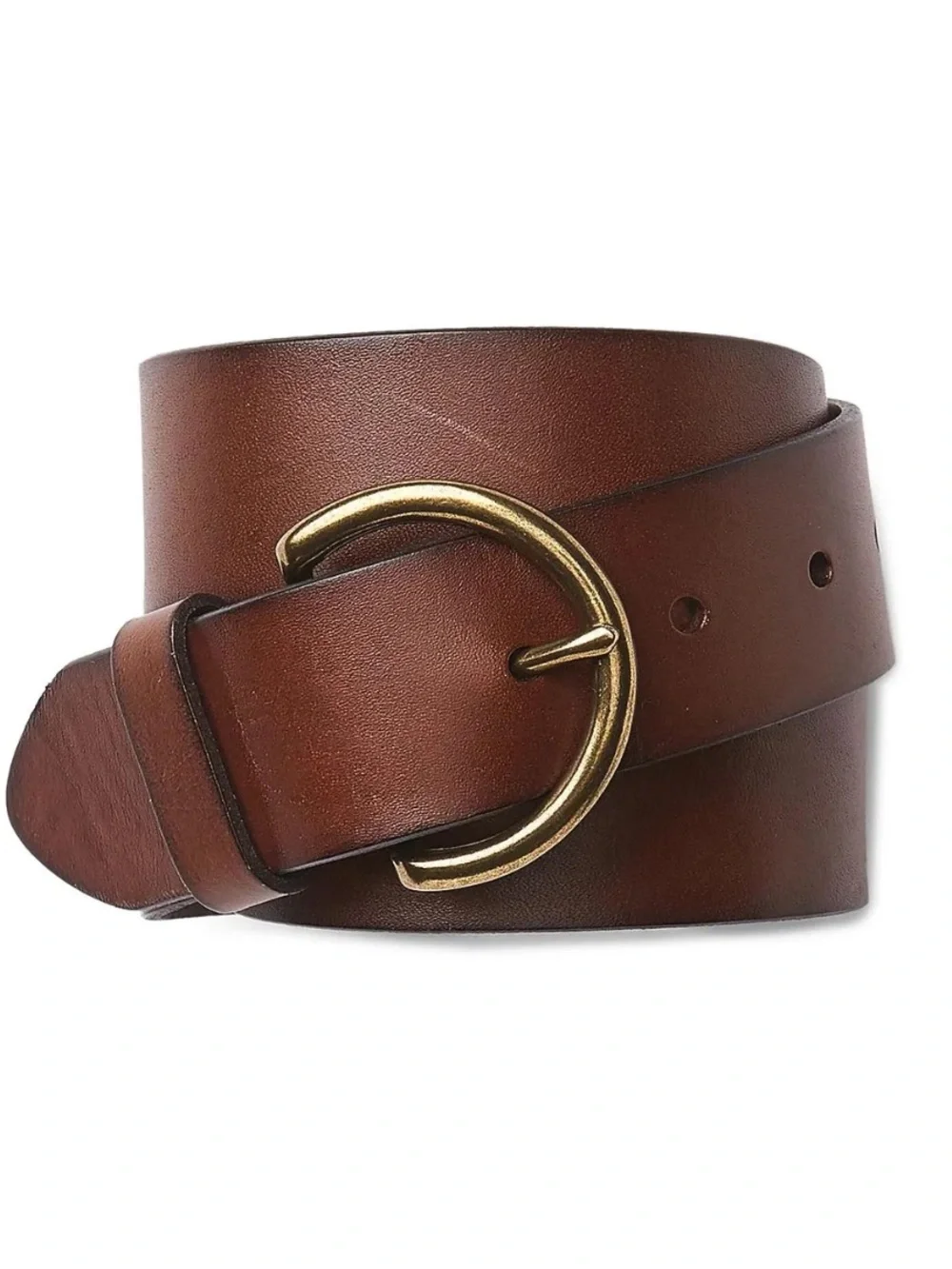 GAP Leather Women’s Classic Boho Contour Belt Brown Brass Buckle Size S/M
